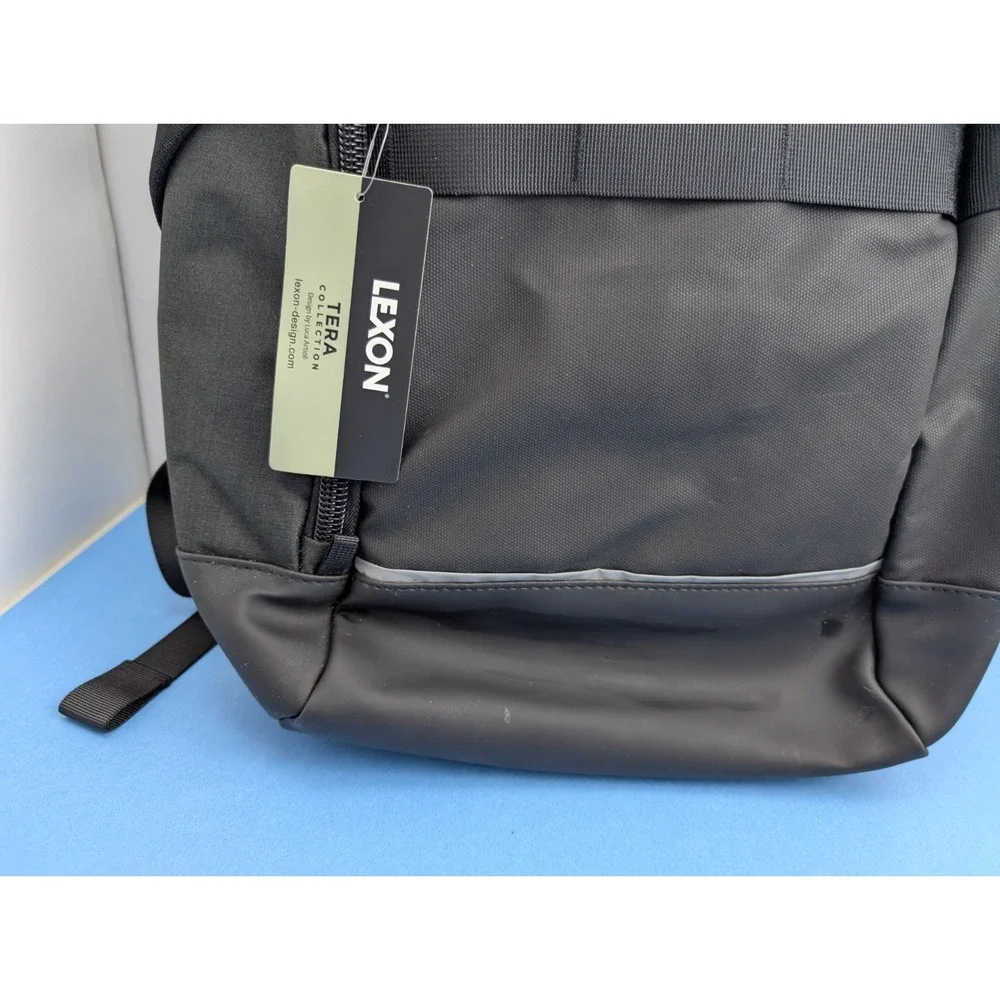 Lexon Tera Luca Artioli Black Grey Backpack City Style Sleek Men's Laptop Bag